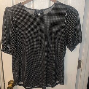 Women’s XL Blouse black & white polka dots